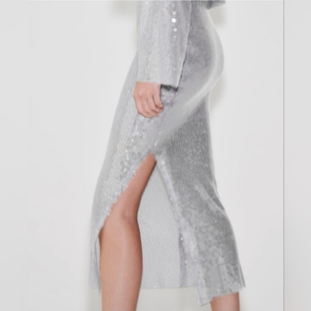 Zara Silver Maxi Skirt - Picture 8 of 10